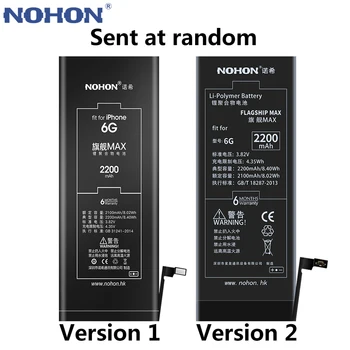 NOHON Telefono Bateriją, Skirta iPhone 6 6S S 7 8 SE X 5 5S 5C Xs Xr iPhone6 iPhone7 Pakeitimo Originalus, Didelės Talpos Ličio Bateria