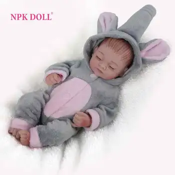 NPKDOLL Mini Reborn Baby Doll Tikroviška silikono Vonios žaislai mergaitėms Miego mergina lėlės naujai vaikams Kalėdų Dovana 10 colių