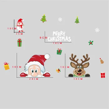 Namų Dekoro Kalėdų Langą Santa Claus Briedžių Snaigės Lipdukai Naujųjų Metų Kalėdų Šventė Stiklo Sienų Lipdukai Papuošalai