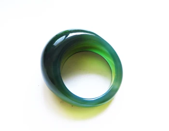 Natūralus žaliasis agatas žiedas vyrams, moterims su tekstūros rankų darbo prekės žadeitas jade žiedai nuvarytas papuošalai natūralaus akmens jade
