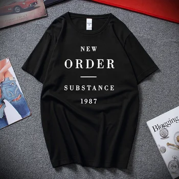 Nauja Tvarka Medžiagos 1987 Marškinėliai 80 Synth Rock, New Wave Keistai Priemoka Medvilnės, trumpomis Rankovėmis, marškinėliai Viršuje Camiseta masculina