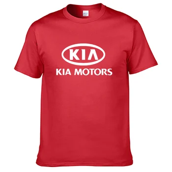 Nauja Vasaros vyriški T-Shirt KIA Automobilių Logotipu aukštos kokybės Medvilnės vientisos spalvos Atsitiktinis Trumpas rankovės O-kaklo Marškinėliai Topai