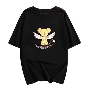 Naujas Anime Cardcaptor Sakura Sakura Kinomoto Medvilnės marškinėliai Moterims T Shirt O Kaklo trumpomis Rankovėmis Vasaros Drabužių Viršų Tees S-XXL