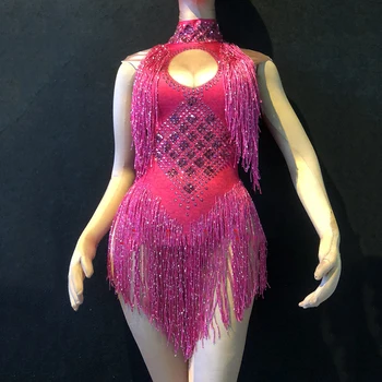 Naujas Beyonce Moterims naktiniame klube Jumpsuit Spandex Elastinga Sidabro Pakraštyje Suknelė Gogo Šokėjos Kostiumas Veiklos Kostiumas Moterims BL2125