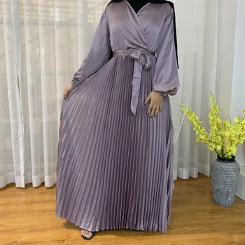 Naujas Elegantiškas Musulmonų Moteris Plisuotos suknelė Mados Office Suknelė Islamo Turkija Rudenį, Žiemą 2020 Moterų Drabužių Arabų Dubajus