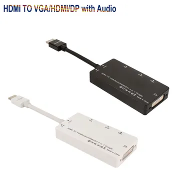 Naujas HDMI Konverteris 4 1 Stebėti Displayport HDMI Audio DVI/VGA/HDMI Vaizdo Adapterio Kabelis, HDTV LED Multimedia Projektorius