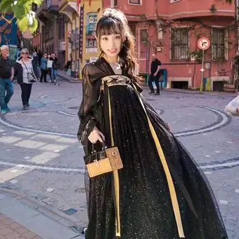 Naujas Hanfu Suknelė Mergina Kinų Stiliaus Siuvinėjimų Moterų Tradicinių Kostiumų Liaudies Šokių Aprangą Derliaus Tang Dinastijos Coaplay