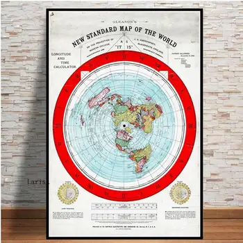 Naujas Standartas Pasaulyje Žemėlapį, Plakatas Šiuolaikinio Meno Tapybos Ant Sienos Modulinės Nuotraukas Kambarį Namuose Rinkimo Apdaila