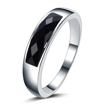 Naujas atvykimo aukštos kokybės mados black crystal 925 sterlingas sidabro ponios'wedding žiedai, papuošalai, dovana lašas laivybos
