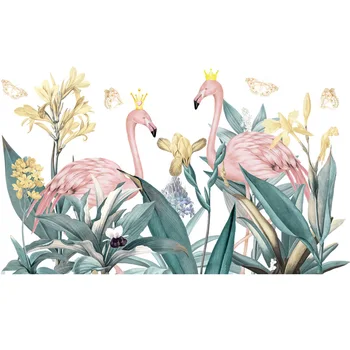 Naują Šiaurės Flamingo Mėgėjams Žalia Žolė Sienų Lipdukų svetainė, Miegamasis, Vaikų kambarys Dekoro Nuimamas Vinilo Sienos Lipdukai