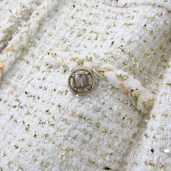 Naujų 2020 m. rudens žiemos Cothes moterų elegantiškas vilnos, tvido švarkas prekės kilimo ir tūpimo tako gold line grandines kišenės oficialų Tvido švarkai, Paltai