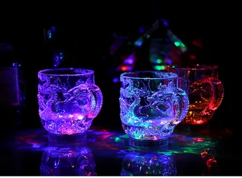Naujų egzotinių LED Spalvinga Mirksi Taurės,Dragon Vyno Taurės, vestuvių, baras, šventės rekvizitai žėrintis žaislai