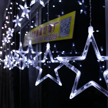 Naujųjų Metų Dekoro LED Šviesos Juostelės Penkerių-pažymėjo Žvaigždutė Lempos Kalėdinė Dekoracija Navidad Kalėdų Dekoracijas Namų Užuolaidų Natal