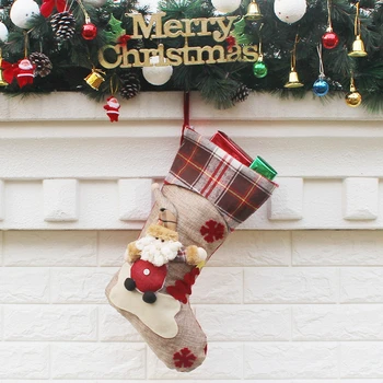 Naujųjų Metų Kalėdų Kojinę Maišas Kalėdų Dovaną-Saldainių Maišelį Noel Kalėdų Dekoracijas namams Gimdymo Navidad Kojinių Kalėdų Eglutės Puošimas