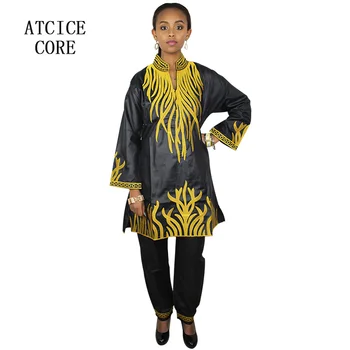 Nemokamas pristatymas naujos afrikos heidi bazin siuvinėjimo dizaino suknelės, kelnės viršuje su afrikos drabužius DP83#