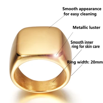 Nerūdijančio plieno vestuviniai žiedai mens mados Sklandžiai poliravimo žiedas papuošalai hip-hop didelis žiedas aukso juoda mėlyna 2020 m. žiedas Nykščio