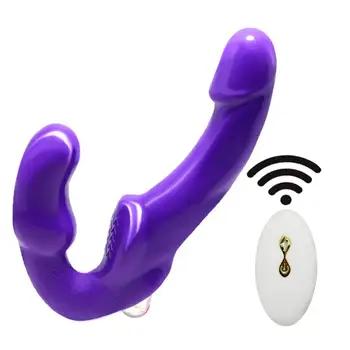 Nuotolinio Valdymo Dvigubo Baigėsi Dildo Dual Vibratoriai Lesbiečių Strap-on Penis Vibratorius Moterų Suaugusiųjų Produkto Sekso Žaislai