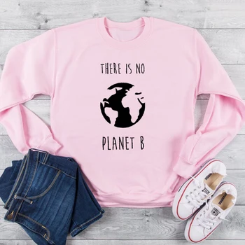 Nėra Planetos B Moterų Palaidinukė Rudenį Moteriški Drabužiai Priežastinis Megztinis Ilgomis Rankovėmis Džemperis Išgelbėti Žemę Grafinis Hoodies