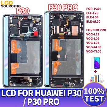 OLED LCD Huawei 30 LCD Ekranas ELE-29 AL00 Jutiklinis Ekranas skaitmeninis keitiklis Asamblėjos Huawei 30 pro LCD VOG-29 L09 Pakeisti