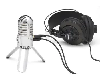 Originalus Samsonas Meteoras Mic Įrašymo Studijoje Kondensatoriaus Mikrofonas Kartus-atgal Koja su USB Laidu Krepšys kompiuteriui