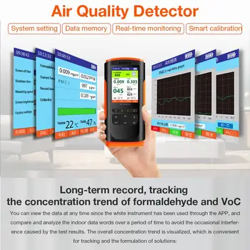 Oro Kokybės Monitorius, Nešiojamų Ekranas Formaldehido Detektorius Oro Taršos Matuoklio Mikro Dulkių HCHO TVOC KD2.5/KD10 Testeris 5V/1A