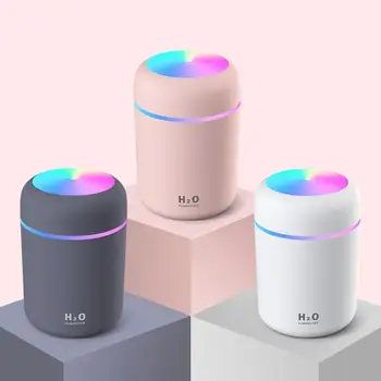 Oro drėkintuvas difuzorius aromatas, įvairių spalvų LED šviesos 0.3 l difuzorius su USB filtras namų