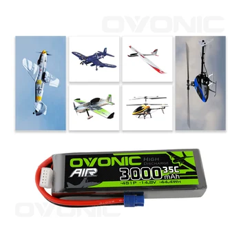 Ovonic 3000Mah RC Lipo Baterijos 4S 14.8 V 35C 3000 Mah Lipo Baterija Su EC3 Kištukas Lėktuvas Sraigtasparnis Drone