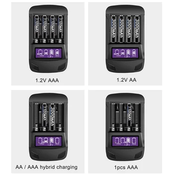 PALO 1.2 V AA AAA įkroviklis smart LCD kroviklis AA baterijos kroviklis AA, AAA NiCd NiMh Įkraunamas Akumuliatorius, spartusis įkrovimas biudžeto įvykdymo patvirtinimo