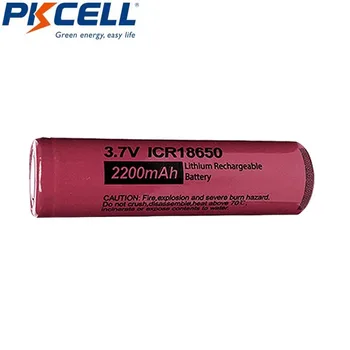 PKCELL ICR18650B 3.7 v 2200 mah 18650 Ličio Įkraunama Baterija, baterijos flat top (NR. PCB)(DOVANŲ 18650 baterija, kroviklis)