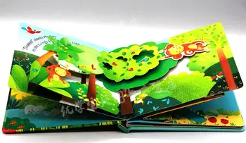 POP-UP Jungle lietuvių Švietimo 3D Atvartu Knygelių Enchanted Miško Vaikai Vaikams Skaityti Knygos