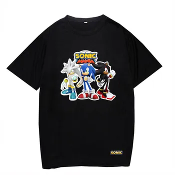 Paaugliai T-shirts Sonic Berniukas Mergaitė Gatvės Mados vyriški T-Shirt Negabaritinių Dropshipping Unisex Hipster Kvėpuojantis Vyrų Drabužiai Viršų