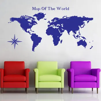 Pasaulio žemėlapis Namų Dekoro Siena Lipdukas Lipdukai Kambarį Vinilos Paredes 