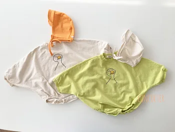 Pietų Korėja Kūdikių Medvilnės Laisvas Paprastas Antis Šikšnosparnių Rankovėmis T-shirt 2020 kūdikių drabužiai baby girl drabužiai