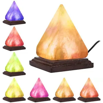 Piramidės Naktį Šviesos Natūralus Oro Valytuvas Druskos Lempos Jonų Roko Keitimas Krištolo Nakties Šviesos Lamparas De mesa para el dormitor #N