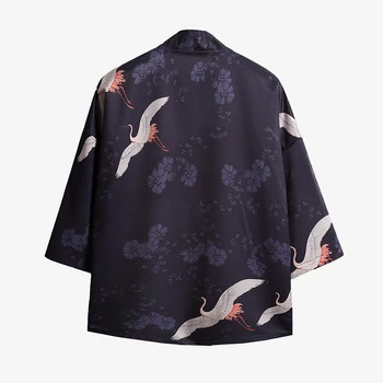 Plus Size 5XL literatūros japonų kimono yukata vyras japonijos Trumpas Chalatas, Laisvi kimomo Kinų Stiliaus megztinis kimono haori