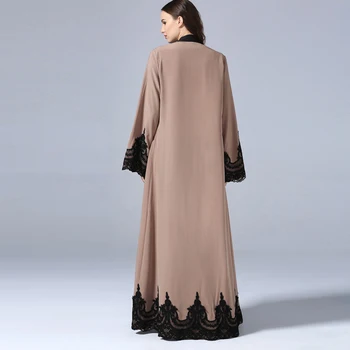 Plus Size Abaja Dubajus Kimono Musulmonų Moterys Ilgai Kratinys Nėrinių Cardigan Afrikos Abayas Moterims, Turkijos Islamo Maldos Drabužiai