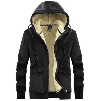 Plus size 7XL 8XL Žiemos hoodies vyrų Silver fox vilnos švarkai, paltai streetwear hip-hop streetwear Megztiniai su gobtuvu Drabužiai