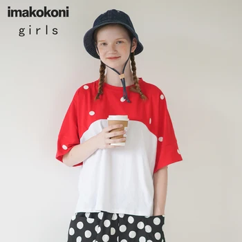Polka dot spalvos marškinėliai moteriška prarasti originalus Japonų didelio dydžio imakokoni trumpas rankovės 2019 labdaros viršuje 192651