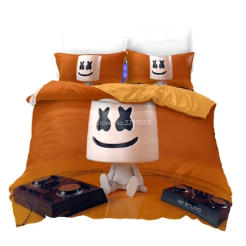 Populiarus DJ Marshmello 3d Atspausdintas Antklode Padengti Užvalkalas Animacinių filmų Patalynės Komplektas Europe/Australija/JAV Dydis Patalyne, Miegamojo Puošimas