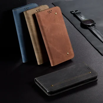 Prabangus Odinis Džinsinis Flip Case for Xiaomi Mi 9 9t Cc9 Pro A3 Cc9e Redmi 8a 7a K20 Pastaba 8T 8 7 Pro Magnetic Piniginės Knygos Viršelis