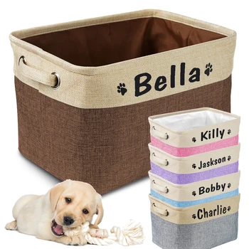 Pritaikyti Naminių Žaislų Saugojimo Dėžutė Nemokamai Šuo Pavadinimas Spausdinti Drobės Šuo, Katė Talpykla, Sulankstomas Saugojimo Krepšys Šunys, Katės