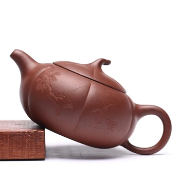 Rankų Yixing raudonos molio Debesys Persimonas butas puodą arbatinukas Arbatos rinkinys virdulys Autorius:zhou ting 280ml