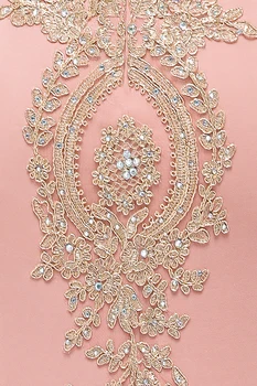Rose Aukso Undinė Ilgą vakarinę Suknelę 2019 Elegantiškas Oficialų Suknelė Nėrinių Aplikacijos nuo Peties Rankovių chalatas de soiree
