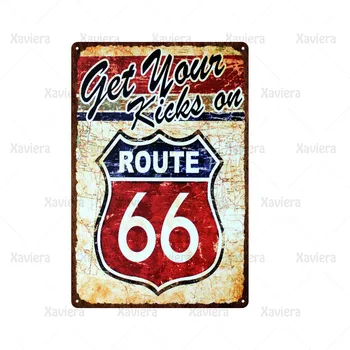 Route 66 Metalo Retro Pasirašyti Derliaus Apnašas Motociklo Alavo Pasirašyti Sienos Plakatas Namų Dekoro Garažas Baras Metalo Plokštė Amatų Geležies Tapyba