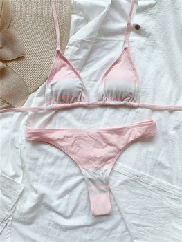 Rožinės spalvos bikini komplektas Briaunoti maudymosi kostiumėliai, moterų Mellatic maudymosi kostiumėlį moterų paplūdimio maudymosi kostiumą, 2021 m. vasarą dviejų dalių kostiumas besimaudančių