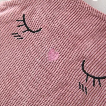 Rudenį New Baby Girl Suknelė Princesė Suknelė ilgomis Rankovėmis T-shirt Viršūnes Su Animacinių filmų Velvetas Vest 2vnt Drabužių Nustatyti Mergina Drabužiai