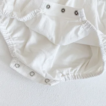 Rudenį baby girl bodysuits Mergina Nėrinių ilgomis Rankovėmis Jumpsuit Kūdikių Medvilnės vientisas Kostiumas Nuskaitymo Drabužius +Hat