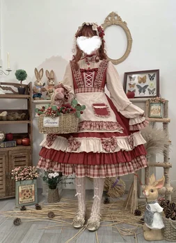 Rūmuose princesė derliaus saldus lolita dress falbala bowknot stovėti žibintų rankovės viktorijos suknelė kawaii girl gothic lolita op cos