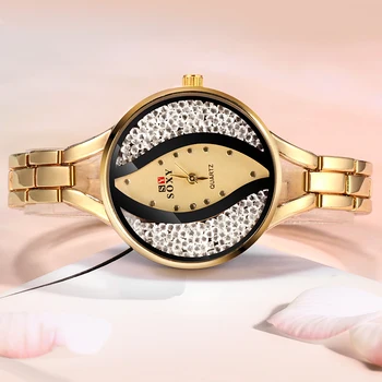 SOXY Prabanga Moterų Aukso Laikrodžiai Moterų Laikrodis, Kvarcinis Laikrodis Mados Lapų Ponios Riešo Žiūrėti reloj mujer relogio feminino 2020 m.