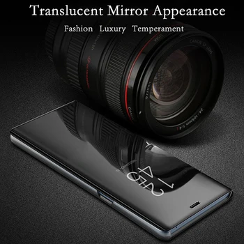 Samsung Galaxy A40 Atveju Aišku, Smart Veidrodis Peržiūrėti Telefono Dėklai Samsung A40 40 A405 A405F oda Padengti ATVEJU